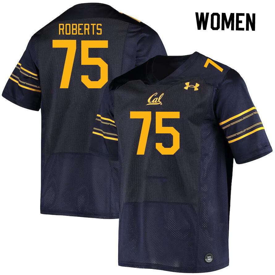 Women #75 Jaedon Roberts California Golden Bears College Football Jerseys Stitched Sale-Navy - Click Image to Close